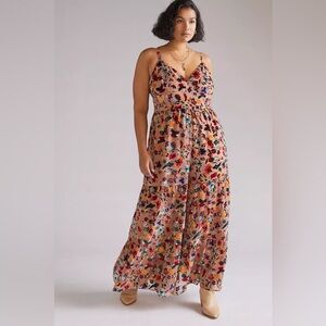 New🌟Hutch -Flounced Floral Burnout Velvet Dress